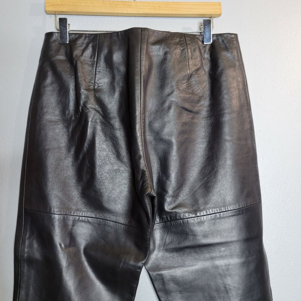 Vintage Womens 8 Black Buttery Soft Leather Flared Pants Lined Y2K‎ - Picture 6 of 9
